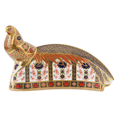 Royal Crown Derby Old Imari Solid Gold Band Royal Pheasant Paperweight - Limited Edition of 500