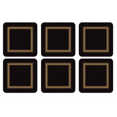 Pimpernel Classic Black Coasters Set of 6