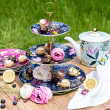 Portmeirion Sara Miller Orchard Tier Cake Stand - Navy - Cook N Dine