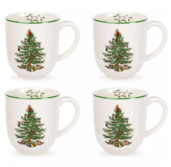 Spode Christmas Tree Cafe Mug, Set of 4