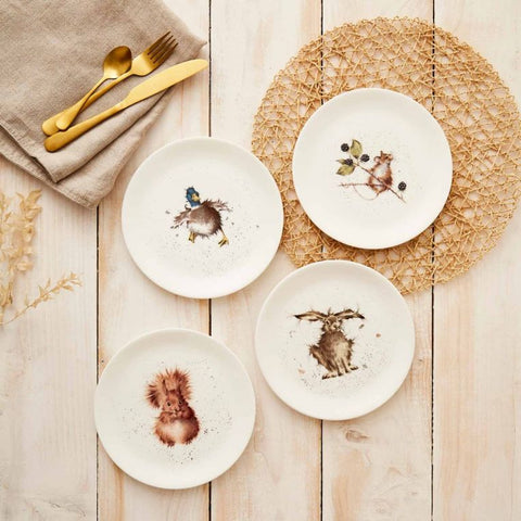 Royal Worcester Wrendale Designs Set of 4 Coupe Side Plates 20cm - Assorted