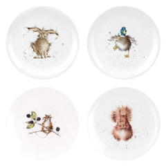 Royal Worcester Wrendale Designs Set of 4 Coupe Side Plates 20cm - Assorted