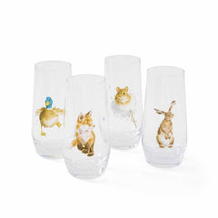 Royal Worcester Wrendale Designs Hi Ball, Set of 4 - Assorted Country Animals