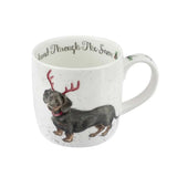 Royal Worcester Wrendale Designs Mug & Coaster Dachshund Through the Snow