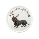 Royal Worcester Wrendale Designs Mug & Coaster Dachshund Through the Snow