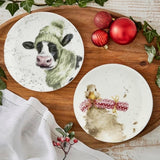 Royal Worcester Wrendale Designs Set of 2 Cow & Duck Coupe Plates - Cook N Dine