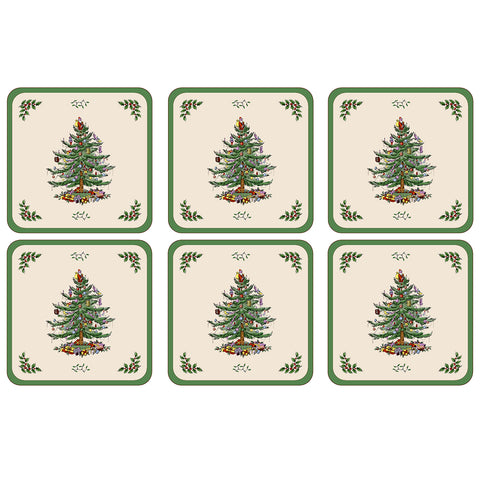 Pimpernel for Spode Christmas Tree Coasters Set of 6