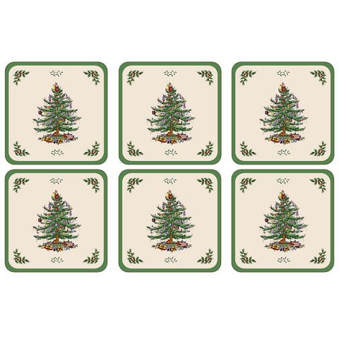 Pimpernel for Spode Christmas Tree Coasters Set of 6