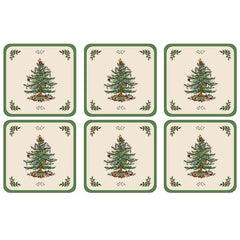 Pimpernel for Spode Christmas Tree Coasters Set of 6
