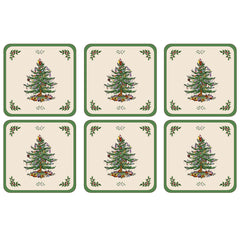 Pimpernel for Spode Christmas Tree Coasters Set of 6