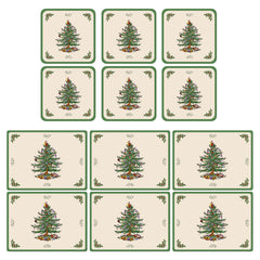 Pimpernel for Spode Christmas Tree Placemats & Coasters Set of 12