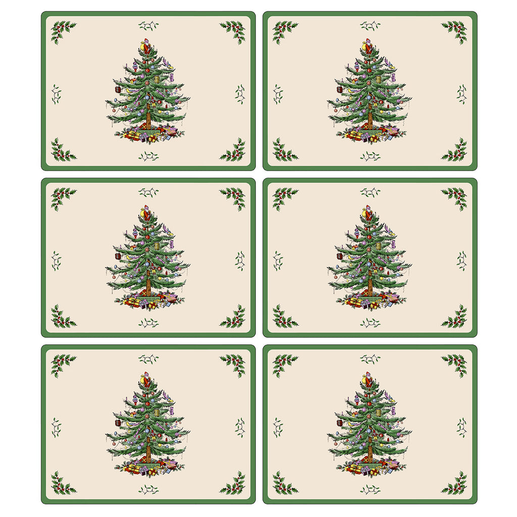 Pimpernel for Spode Christmas Tree Placemats Set of 6 Cook n Dine