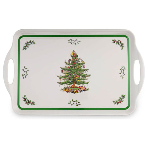 Pimpernel for Spode Christmas Tree Melamine Large Serving Tray With Handles
