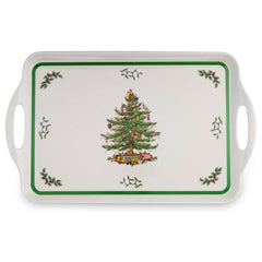 Pimpernel for Spode Christmas Tree Melamine Large Serving Tray With Handles