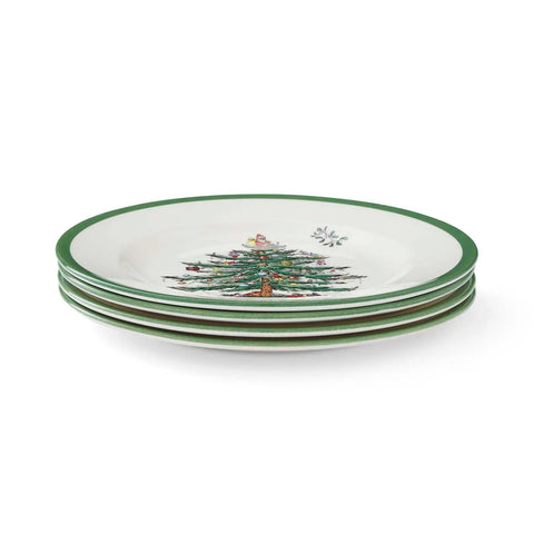 Spode Christmas Tree Plate 20cm, Set of 4