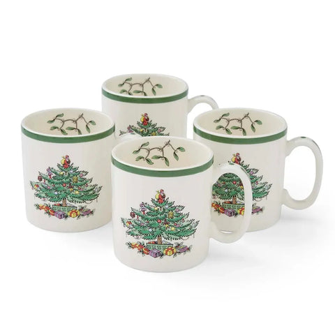 Spode Christmas Tree Mug, Set of 4