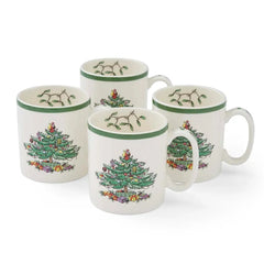 Spode Christmas Tree Mug, Set of 4