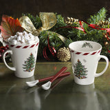 Spode Christmas Tree Peppermint Mug With Spoons Set of 2 - Cook N Dine