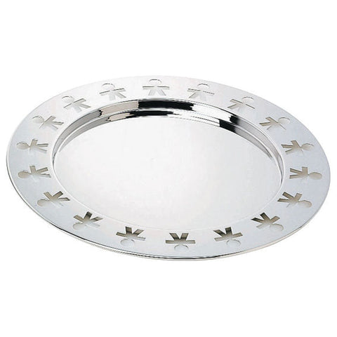 Alessi Girotondo Round Tray in 18/10 Stainless Steel