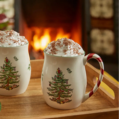 Spode Christmas Tree Mug with Peppermint Handles