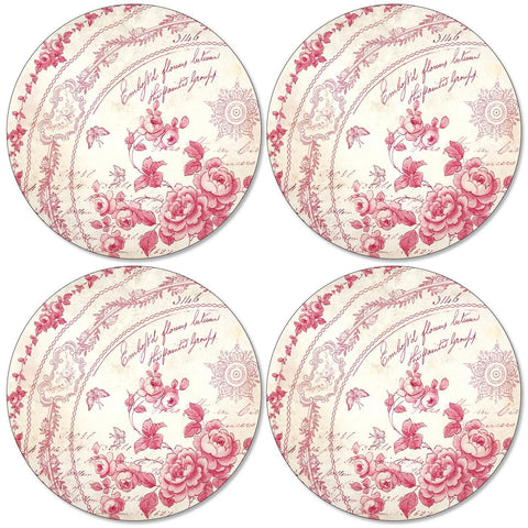 Pimpernel Red Archive Round Placemats Set of 4
