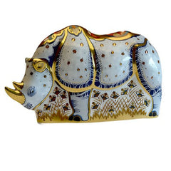 Royal Crown Derby Endangered Species Rhino Paperweight