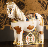Royal Crown Derby Old Imari Solid Gold Band Shetland Pony Paperweight - Limited edition of 500 - Cook N Dine