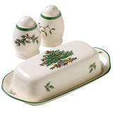 Spode Christmas Tree 3 Piece Hostess Set - Covered Butter & Salt & Pepper - Cook N Dine