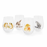 Royal Worcester Wrendale Designs Tumblers, Set of 4 - Assorted Animals - Cook N Dine