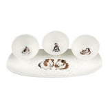Royal Worcester Wrendale Designs 3 Bowl and Tray Set (Guinea Pigs)