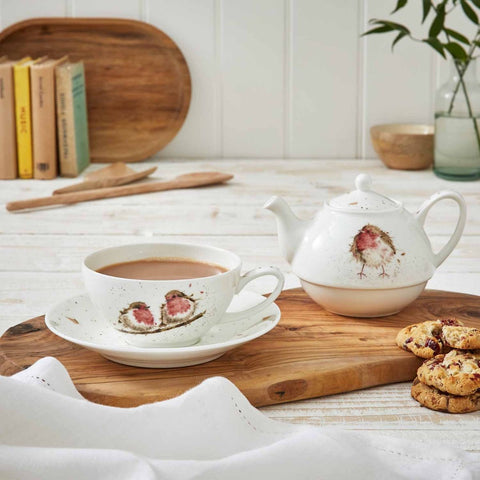 Royal Worcester Wrendale Designs Tea For One with Saucer - Robins