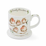 Royal Worcester Wrendale Designs Family Christmas Mug & Coaster Set (Birds) - Cook N Dine