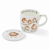 Royal Worcester Wrendale Designs Family Christmas Mug & Coaster Set (Birds) - Cook N Dine