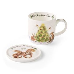 Royal Worcester Wrendale Designs Christmas Tree Mug & Coaster