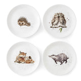 Royal Worcester Wrendale Designs Coupe Side Plate (Badger, Hedgehog, Fox, Owl) Set of 4 - Cook N Dine