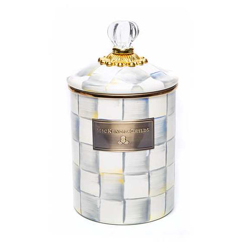 MacKenzie-Childs Sterling Check Enamel Canister - Medium