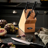 Stellar Sabatier IS 5 Piece Knife Block Set, Wood - Cook N Dine