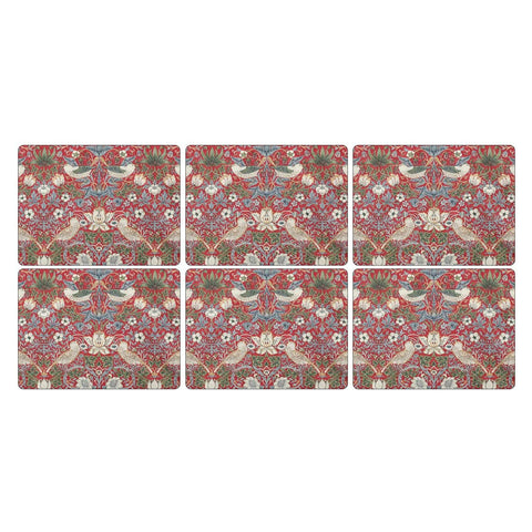 Pimpernel for Spode Morris & Co Strawberry Thief Red Placemats, Set of 6