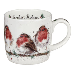 Royal Worcester Wrendale Designs Rockin Robins Mug