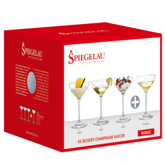 Spiegelau Prosecco Dessert/Champagne Saucers Set, Set of 4