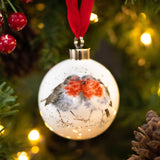 Royal Worcester Wrendale Designs Bauble - Snuggled up Together like Two Birds of a Feather (Robin) - Cook N Dine