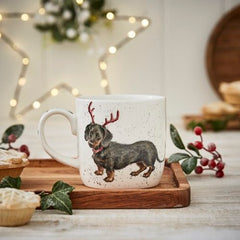 Royal Worcester Wrendale Designs Dachshund Snow Mug