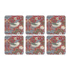 Pimpernel for Spode Morris & Co Strawberry Thief Red Coasters, Set of 6