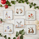 Pimpernel for Royal Worcester Wrendale Designs Christmas Coaster, Set of 6 - Cook N Dine