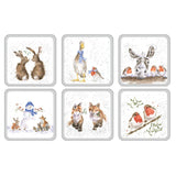 Pimpernel for Royal Worcester Wrendale Designs Christmas Coaster, Set of 6 - Cook N Dine