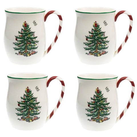 Spode Christmas Tree Peppermint Mug Set of 4