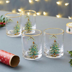 Spode Christmas Tree Double Old Fashioned Tumbler Set of 4