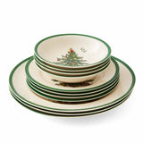 Spode Christmas Tree 12 Piece Set - 4 x 27cm Dinner Plates, 20cm Salad Plates, 15cm Cereal Bowls - Cook N Dine