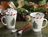 Spode Christmas Tree Peppermint Mug With Spoons Set of 2 - Cook N Dine