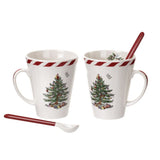 Spode Christmas Tree Peppermint Mug With Spoons Set of 2 - Cook N Dine
